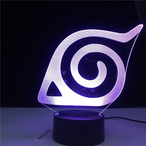 Konoha Naruto Logo Colorful Nightlight for Child Bedroom Decorative Light Cool Led Table Lamp Anime LED Night Light Gift for Him