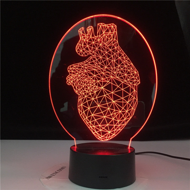 Heart Triangle Design Nightlight for Kids Bedroom Decor Light Dropshipping Led Table 3D Lamp Gift Newest Design Dropshipping