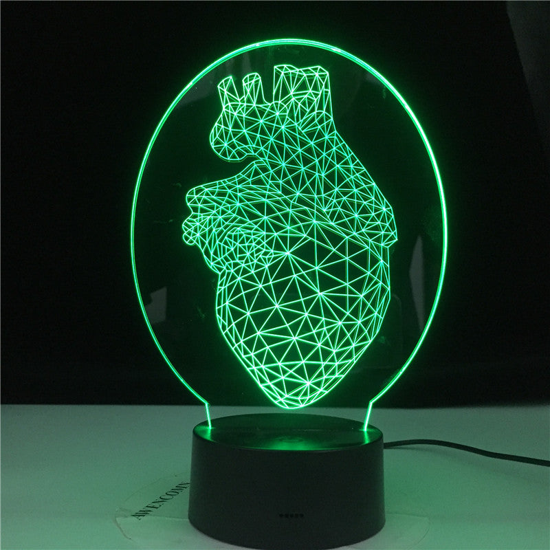 Heart Triangle Design Nightlight for Kids Bedroom Decor Light Dropshipping Led Table 3D Lamp Gift Newest Design Dropshipping