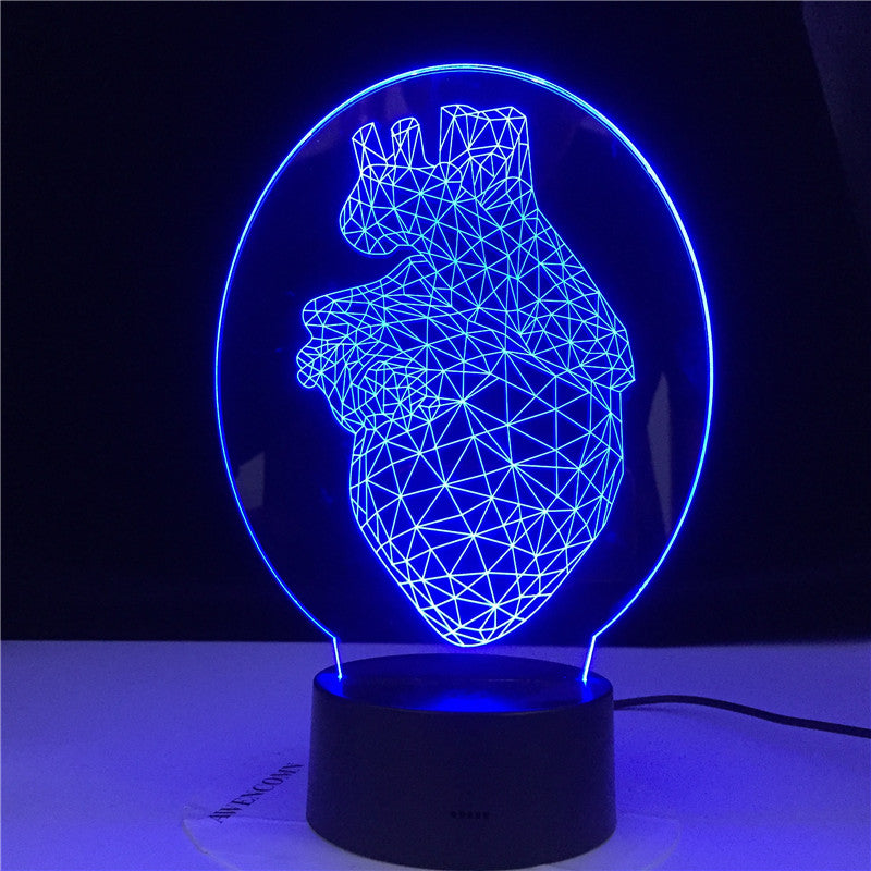 Heart Triangle Design Nightlight for Kids Bedroom Decor Light Dropshipping Led Table 3D Lamp Gift Newest Design Dropshipping