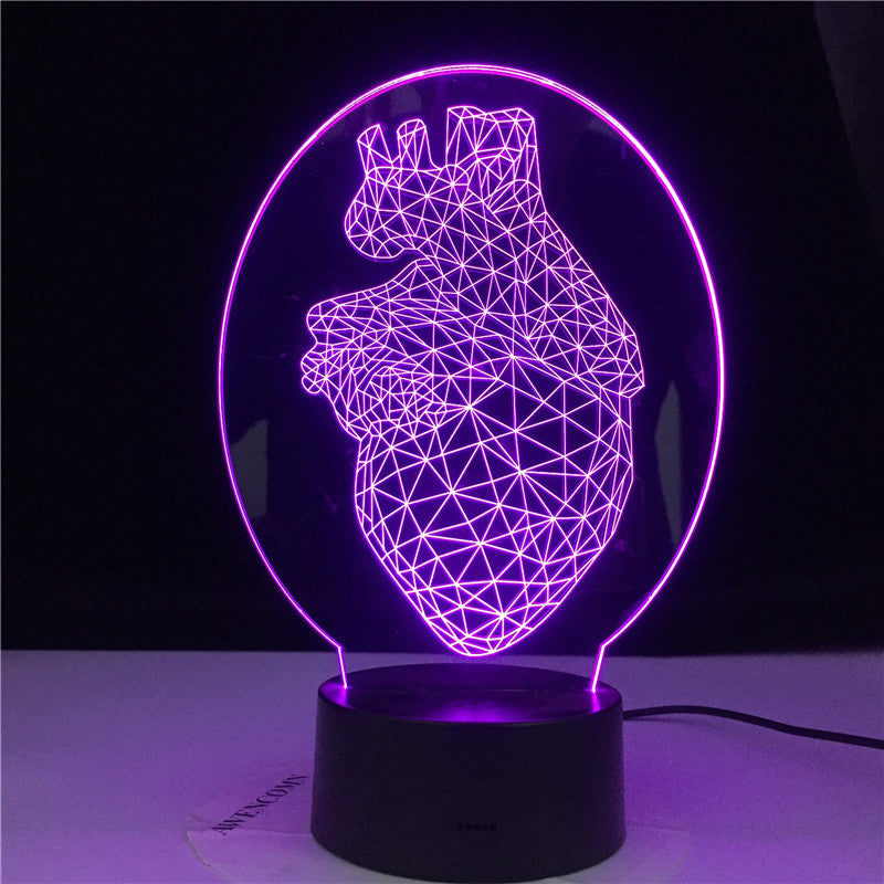 Heart Triangle Design Nightlight for Kids Bedroom Decor Light Dropshipping Led Table 3D Lamp Gift Newest Design Dropshipping