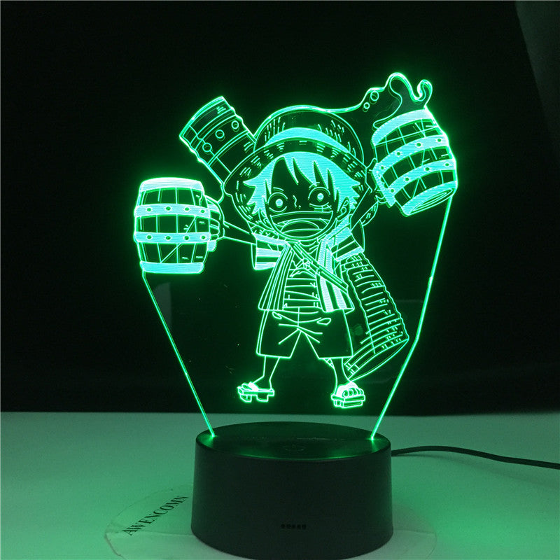 Roronoa Zoro Figure Anime ONE PIECE 3d Lamp Kids Nightlight for Child Bedroom Decorative Light Usb Desk Led Night Light Gift