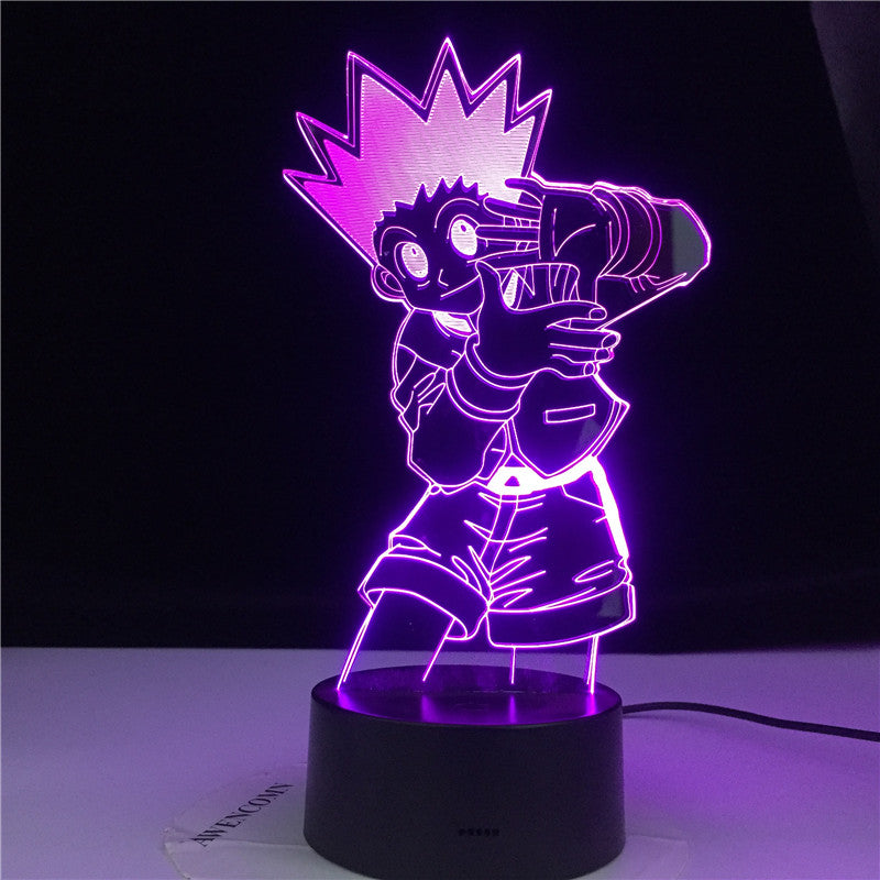 Hunter X Hunter Anime Gift Kids Night Light Gon Freecss Figure Led Battery Powered Nightlight for Child Bedroom Decor 3d Lamp