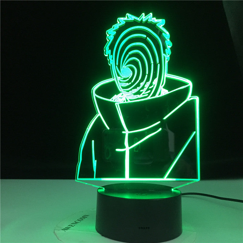 Obito Uchiha In Mask Figure 3d Led Night Light for Boys Kids Bedroom Decoration Color Changing Nightlight Table Lamp Naruto Gift