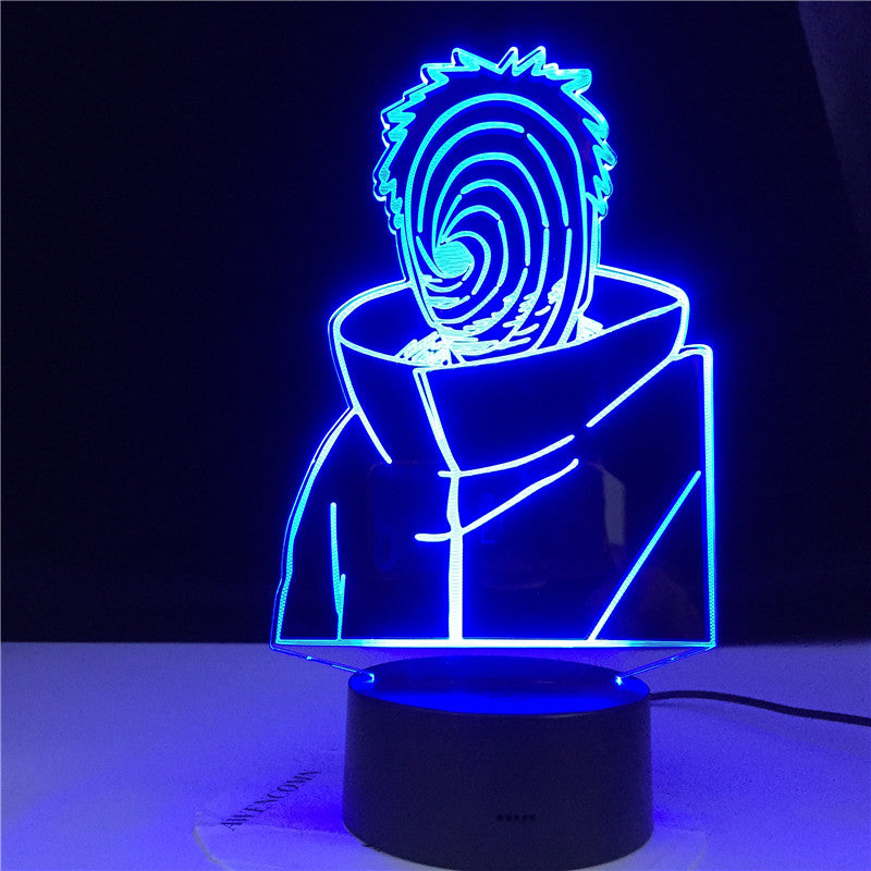 Obito Uchiha In Mask Figure 3d Led Night Light for Boys Kids Bedroom Decoration Color Changing Nightlight Table Lamp Naruto Gift