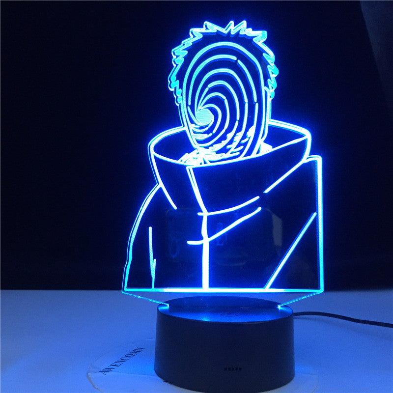Obito Uchiha In Mask Figure 3d Led Night Light for Boys Kids Bedroom Decoration Color Changing Nightlight Table Lamp Naruto Gift