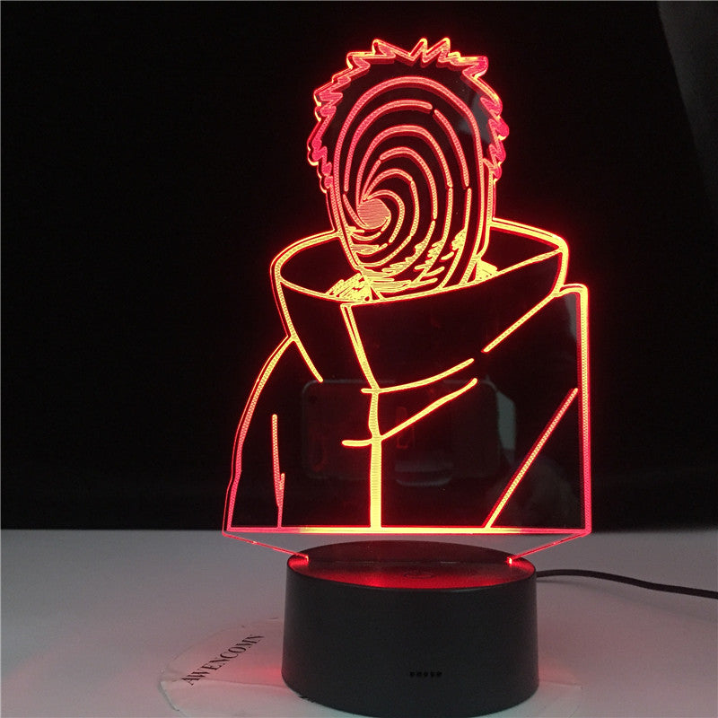 Obito Uchiha In Mask Figure 3d Led Night Light for Boys Kids Bedroom Decoration Color Changing Nightlight Table Lamp Naruto Gift