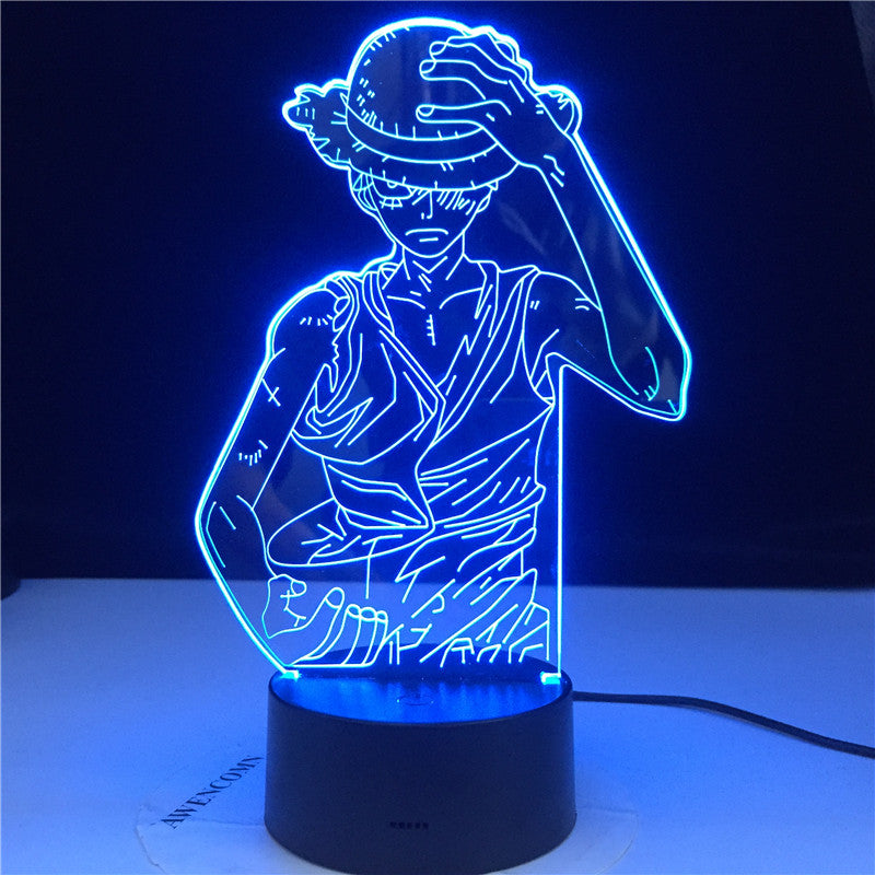 Anime One Piece Luffy Figure 3D Lamp Table Lamp USB Color Changing luminaria Child Sleeping LED Night light Boy Birthday Gift