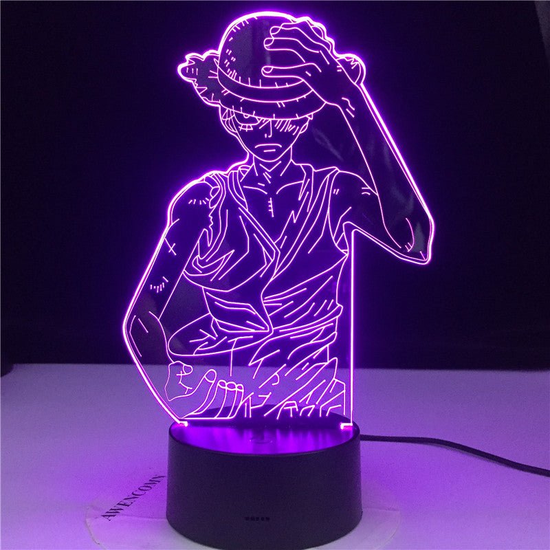 Anime One Piece Luffy Figure 3D Lamp Table Lamp USB Color Changing luminaria Child Sleeping LED Night light Boy Birthday Gift