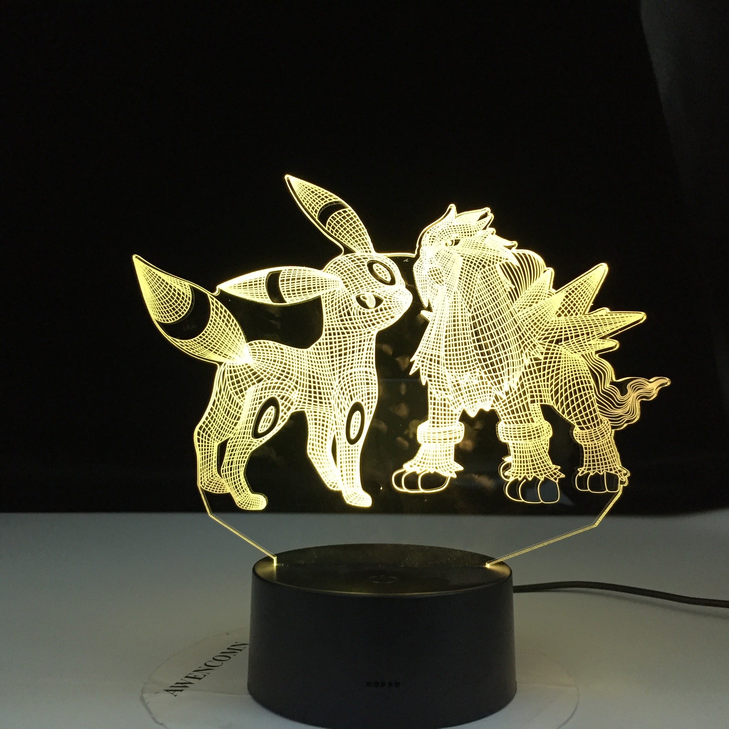 Umbreon and Entei Figure Kids Night Light Led Touch Sensor Colorful Bedroom Light Cool Table 3d Lamp Pokemon Safe Light Gift