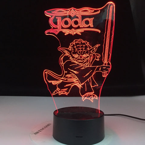 3d Led Night Light Star Wars Yoda Figure Desk Lamp for Kids Bedroom Decor Table Lamp Children Projection Light Star Wars Yoda