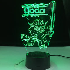 3d Led Night Light Star Wars Yoda Figure Desk Lamp for Kids Bedroom Decor Table Lamp Children Projection Light Star Wars Yoda