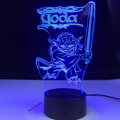 3d Led Night Light Star Wars Yoda Figure Desk Lamp for Kids Bedroom Decor Table Lamp Children Projection Light Star Wars Yoda