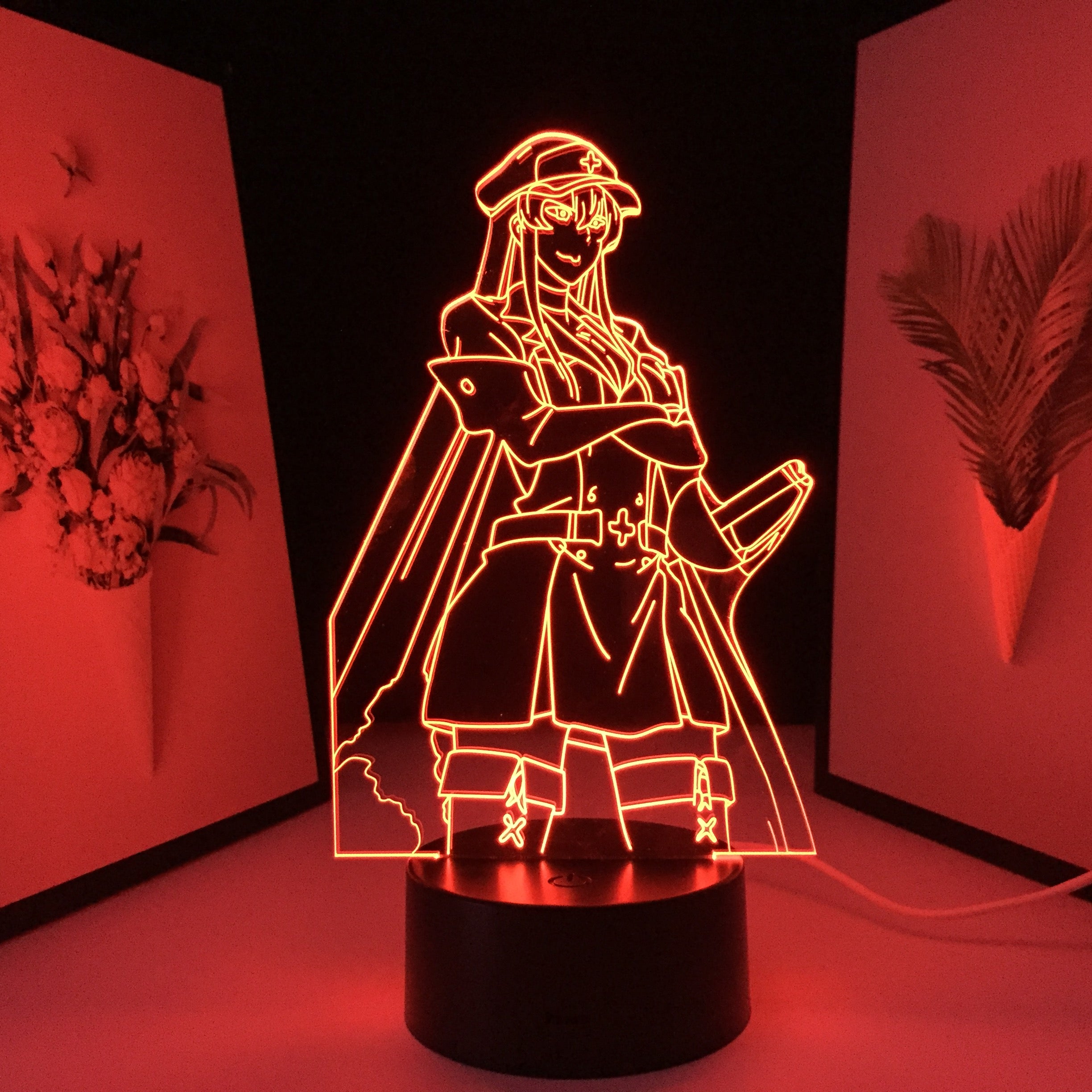 Akame Ga Kill Anime 3D Lamp Esdeath LED Night Light for Birthday Gift Room Decor Nightlight Manga Esdeath Figure Neon Light