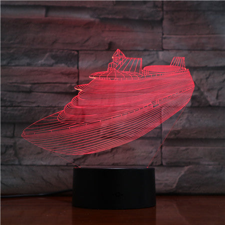 Boat 1 - 3D Optical Illusion LED Lamp Hologram