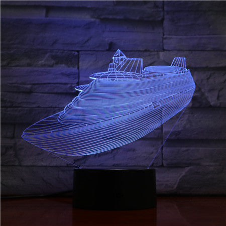 Boat 1 - 3D Optical Illusion LED Lamp Hologram