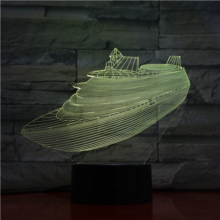 Boat 1 - 3D Optical Illusion LED Lamp Hologram