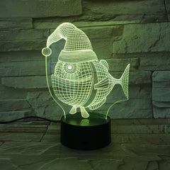 3D Illusion Led Lamp 7 Colors Change Nightlight Desk Decor Fish Animal Figure Model ToysFriends Kids Birthday Gift 737