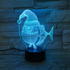 3D Illusion Led Lamp 7 Colors Change Nightlight Desk Decor Fish Animal Figure Model ToysFriends Kids Birthday Gift 737