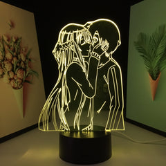 Sword Art Online Anime 3D Lamp Asuna Kirito for Birthday Gifts Table Lamp Bedroom Decor Bedside Nightlight Manga LED