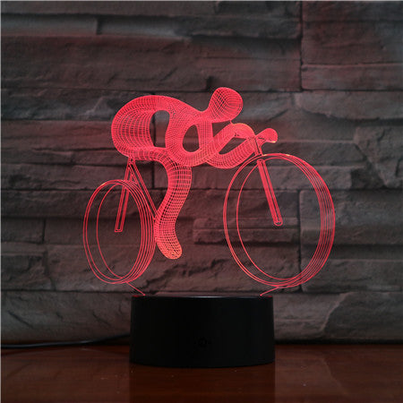 Сyclist - 3D Optical Illusion LED Lamp Hologram