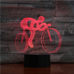 Сyclist - 3D Optical Illusion LED Lamp Hologram