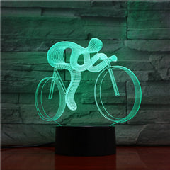 Сyclist - 3D Optical Illusion LED Lamp Hologram