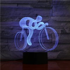 Сyclist - 3D Optical Illusion LED Lamp Hologram