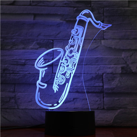 Saxophone - 3D Optical Illusion LED Lamp Hologram