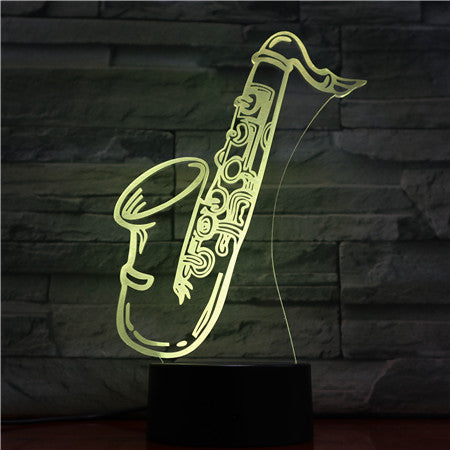 Saxophone - 3D Optical Illusion LED Lamp Hologram
