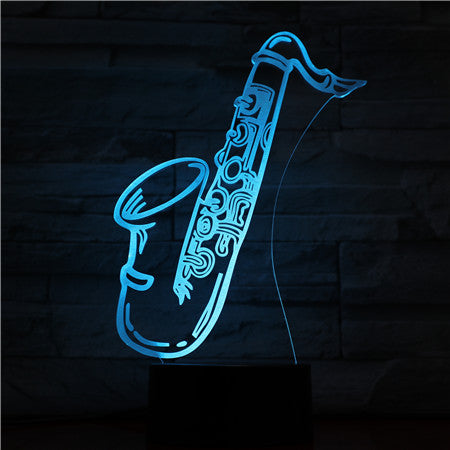 Saxophone - 3D Optical Illusion LED Lamp Hologram