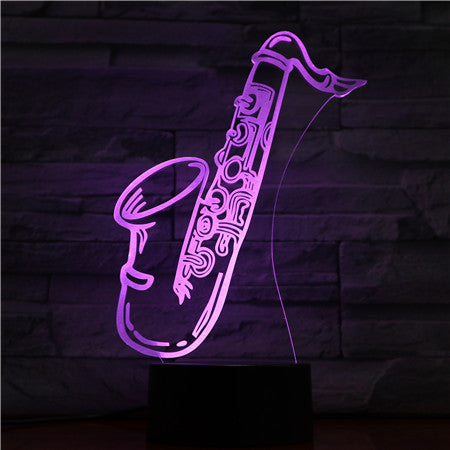 Saxophone - 3D Optical Illusion LED Lamp Hologram
