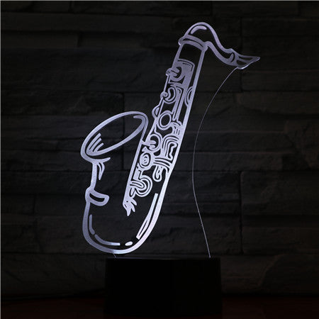 Saxophone - 3D Optical Illusion LED Lamp Hologram