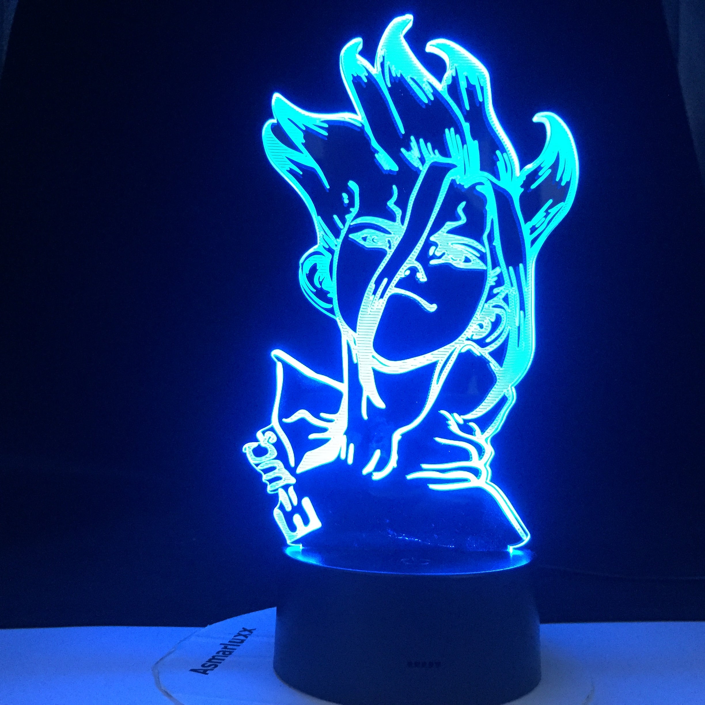Dr Stone Figure Anime Table 3d Lamp for Kids Child Bedroom Decor Nightlight Manga Gift for Him Acrylic Led Night Light Lamp