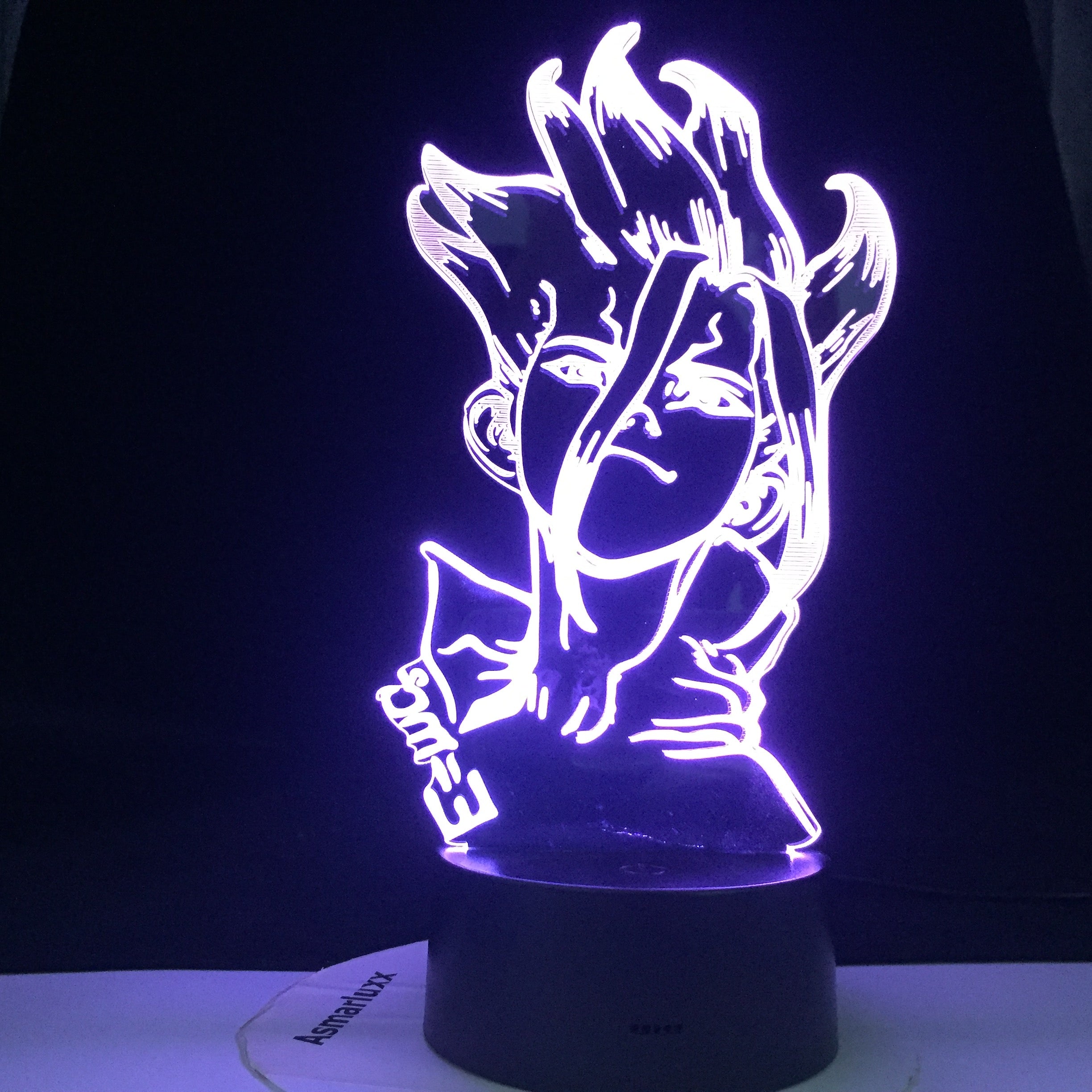 Dr Stone Figure Anime Table 3d Lamp for Kids Child Bedroom Decor Nightlight Manga Gift for Him Acrylic Led Night Light Lamp