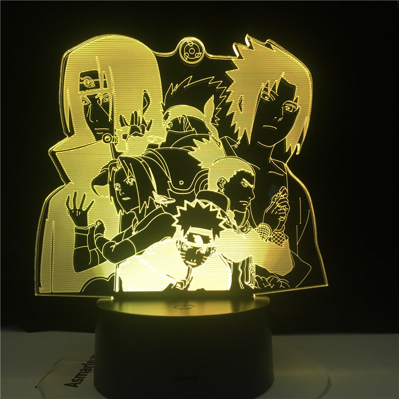 Naruto Hayato Sasuke Sakura Figure Nightlight for Kids Bedroom Decoration Cool Led Table Lamp Anime Gift for Him LED Night Light