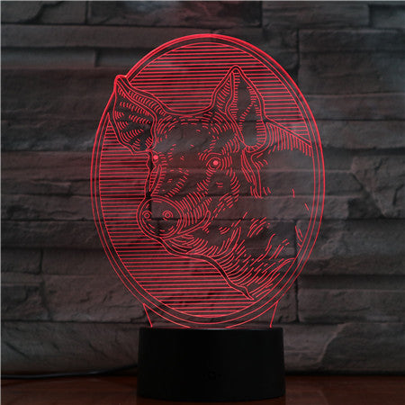 Boar - 3D Optical Illusion LED Lamp Hologram