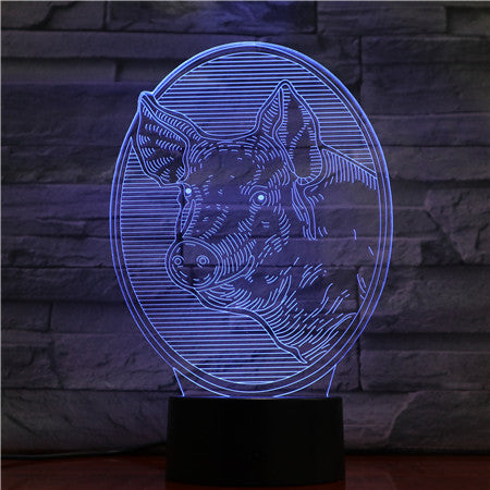 Boar - 3D Optical Illusion LED Lamp Hologram