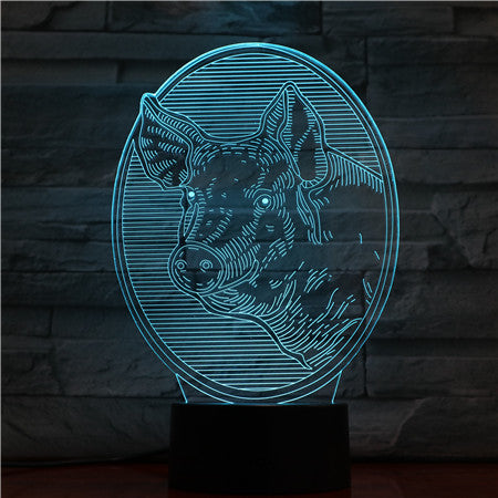 Boar - 3D Optical Illusion LED Lamp Hologram