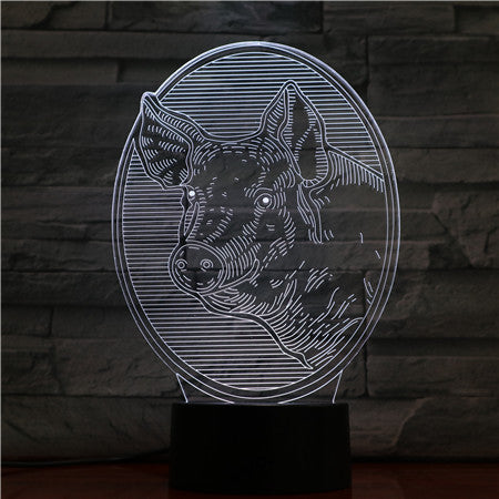 Boar - 3D Optical Illusion LED Lamp Hologram