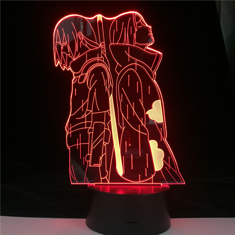 Best Top Naruto Uchiha Itachi Action Figure 3D Optical Illusion LED Table Lamp for Boy Bedroom Decor Gifts Light Dropshipping