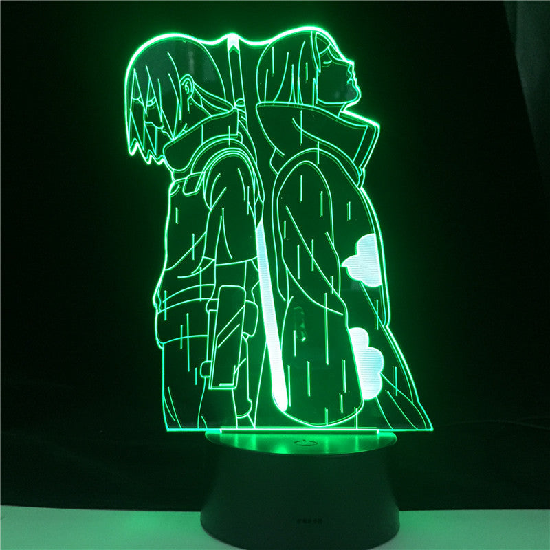 Best Top Naruto Uchiha Itachi Action Figure 3D Optical Illusion LED Table Lamp for Boy Bedroom Decor Gifts Light Dropshipping