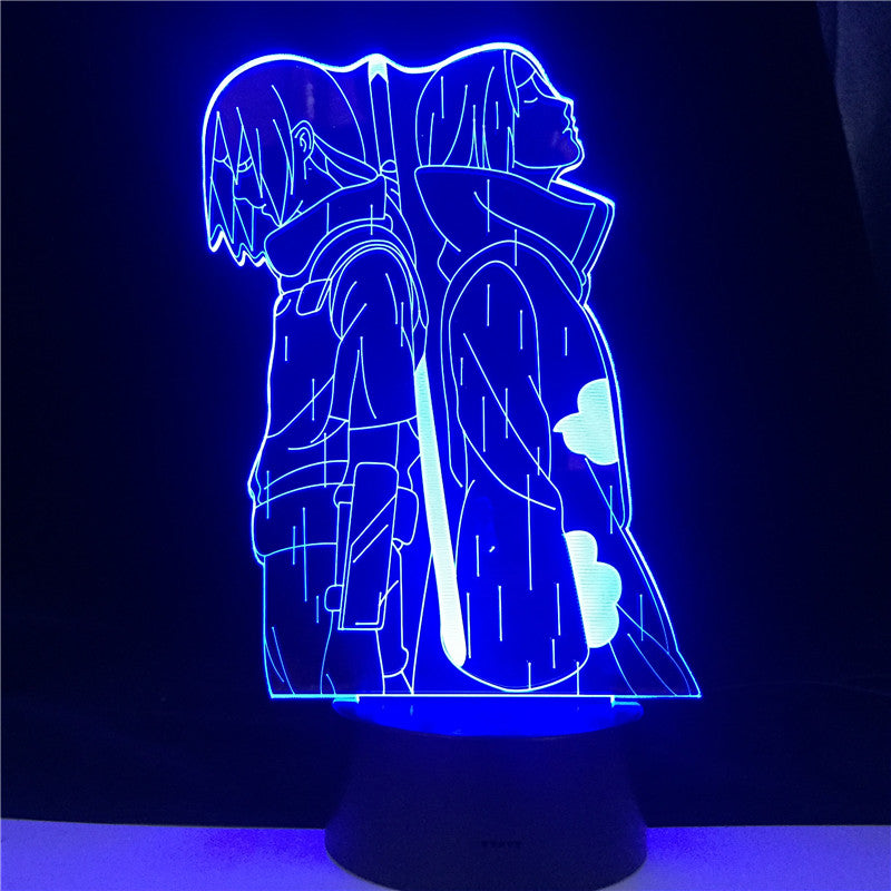 Best Top Naruto Uchiha Itachi Action Figure 3D Optical Illusion LED Table Lamp for Boy Bedroom Decor Gifts Light Dropshipping