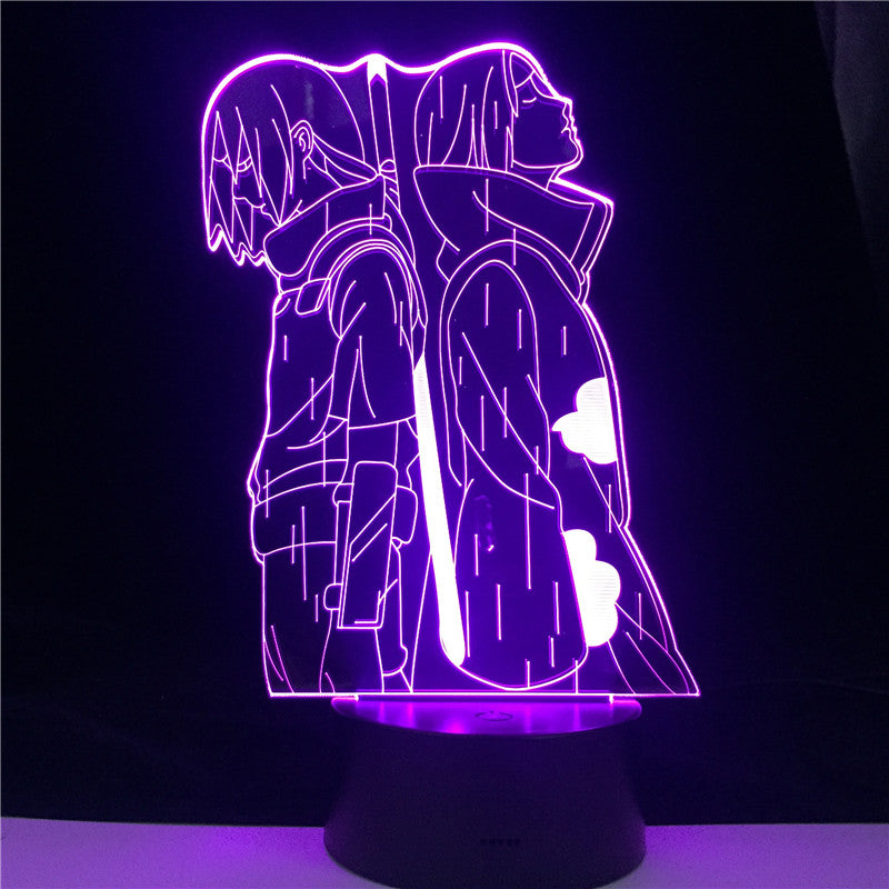 Best Top Naruto Uchiha Itachi Action Figure 3D Optical Illusion LED Table Lamp for Boy Bedroom Decor Gifts Light Dropshipping