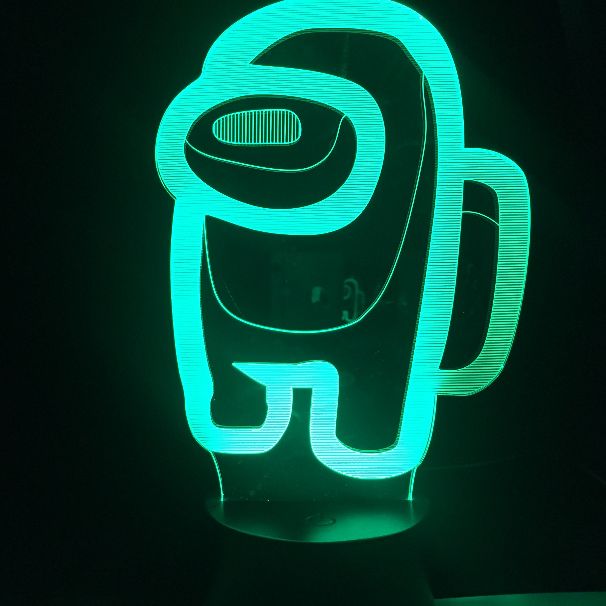 Game lamp Among us 7 Colors 3d Night Light Home Party Atmosphere Children Holiday Festival Gift Toy Led Clock Base Table Lamp