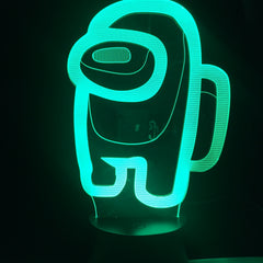 Game lamp Among us 7 Colors 3d Night Light Home Party Atmosphere Children Holiday Festival Gift Toy Led Clock Base Table Lamp