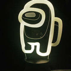 Game lamp Among us 7 Colors 3d Night Light Home Party Atmosphere Children Holiday Festival Gift Toy Led Clock Base Table Lamp