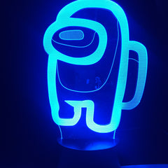 Game lamp Among us 7 Colors 3d Night Light Home Party Atmosphere Children Holiday Festival Gift Toy Led Clock Base Table Lamp