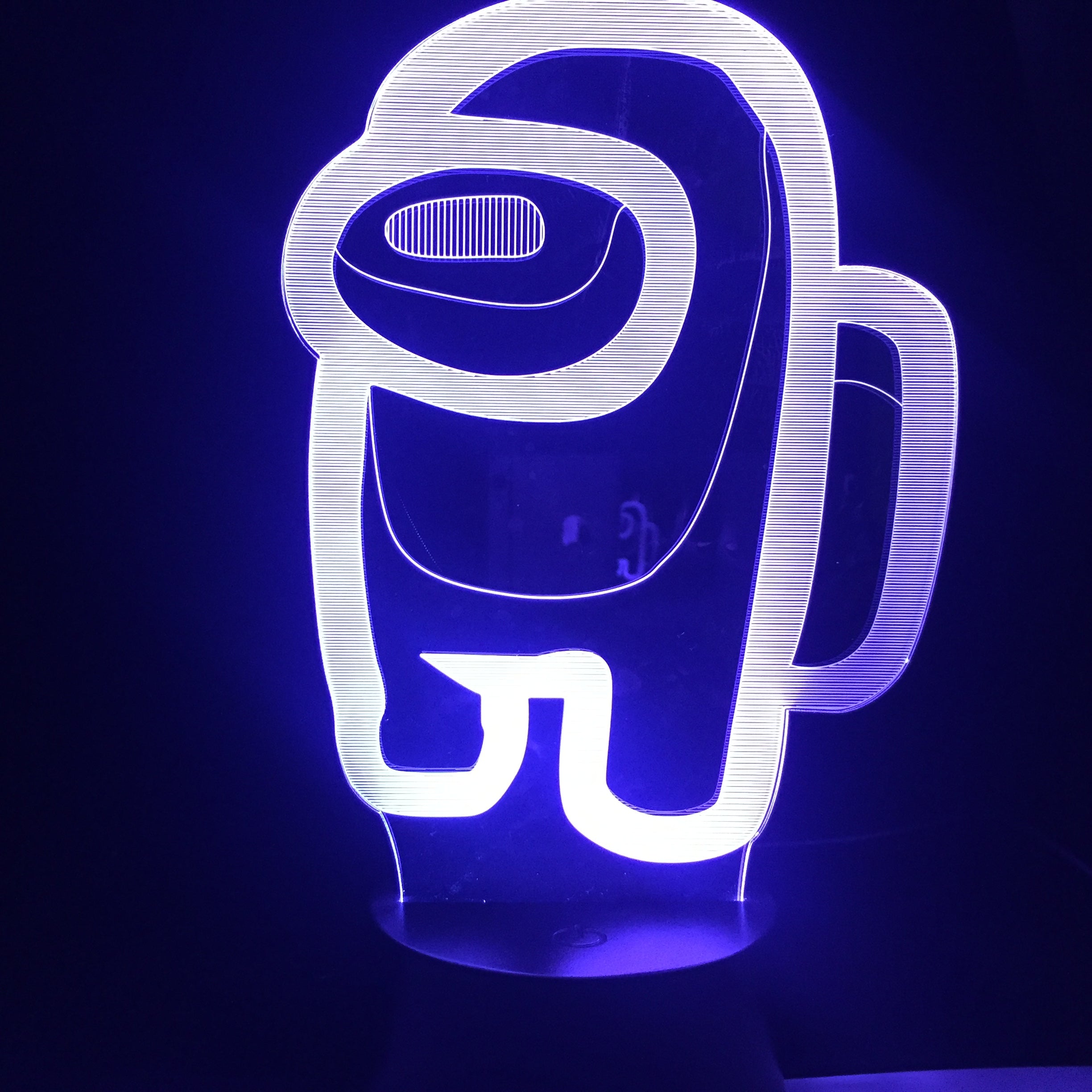 Game lamp Among us 7 Colors 3d Night Light Home Party Atmosphere Children Holiday Festival Gift Toy Led Clock Base Table Lamp
