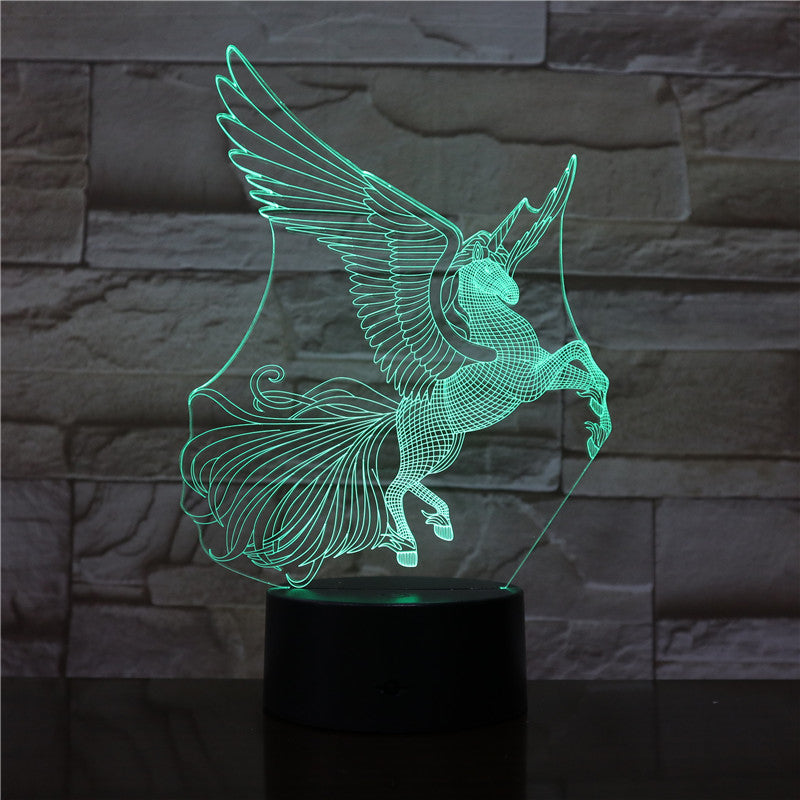 Flying Horse 3D Night Lamp Creative Novelty Electronic Gift Lamp Lovely cartoon Kid's toys Night Light Novelty Usb Lamp 3199